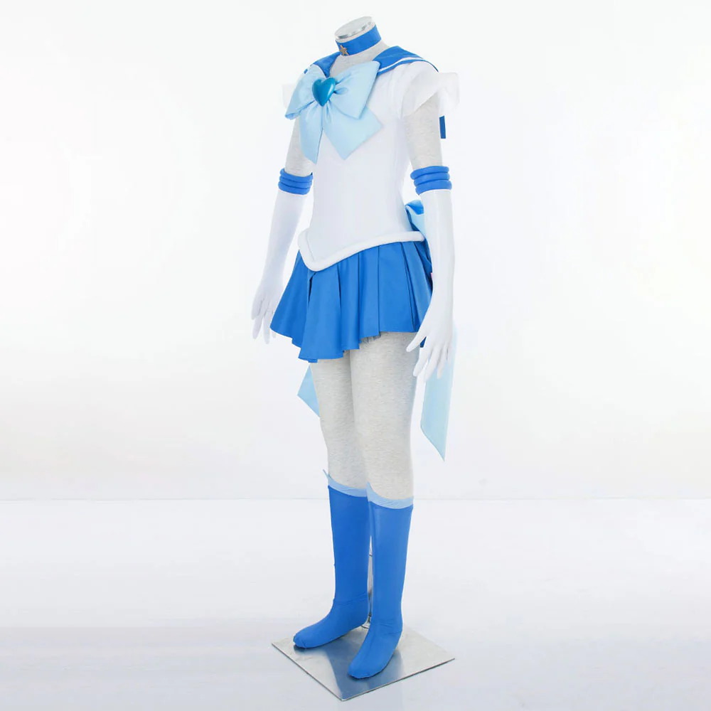 Women and Kids Sailor Moon Super S Costume Sailor Mercury Mizuno Ami Cosplay with Accessories - Image 2