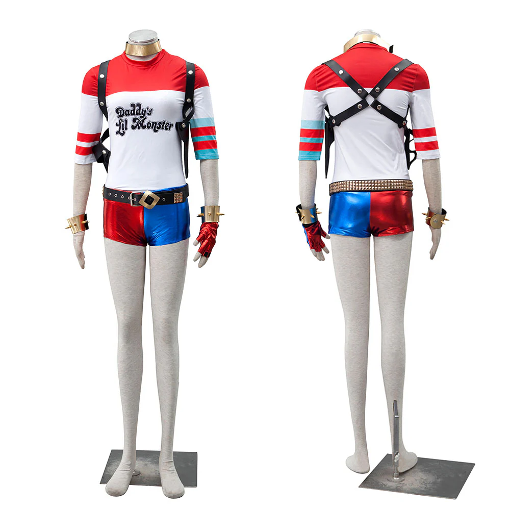 Women and Kids Suicide Squad Costume Harley Quinn Cosplay full Set - Image 5