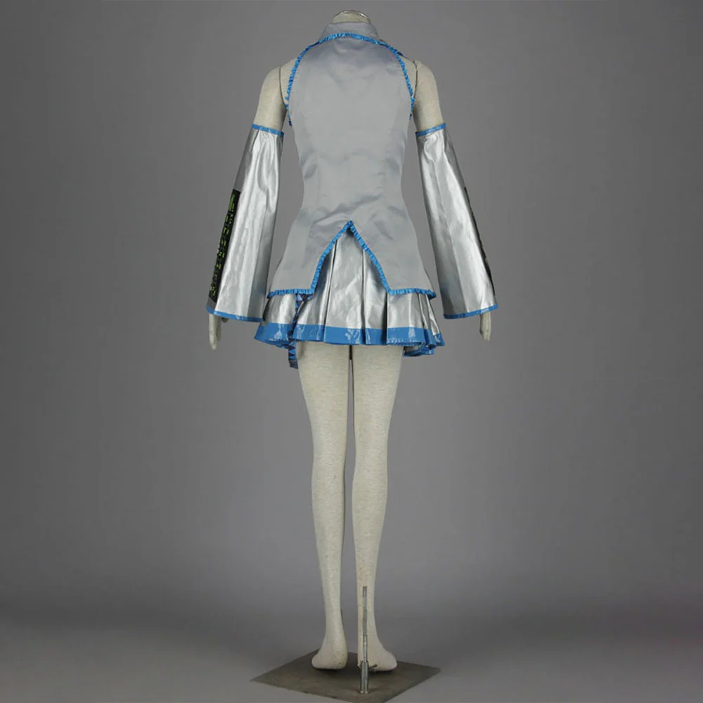Women and Kids Vocaloid  Hatsune Miku Gray Cosplay Costume with Accessories - Image 4