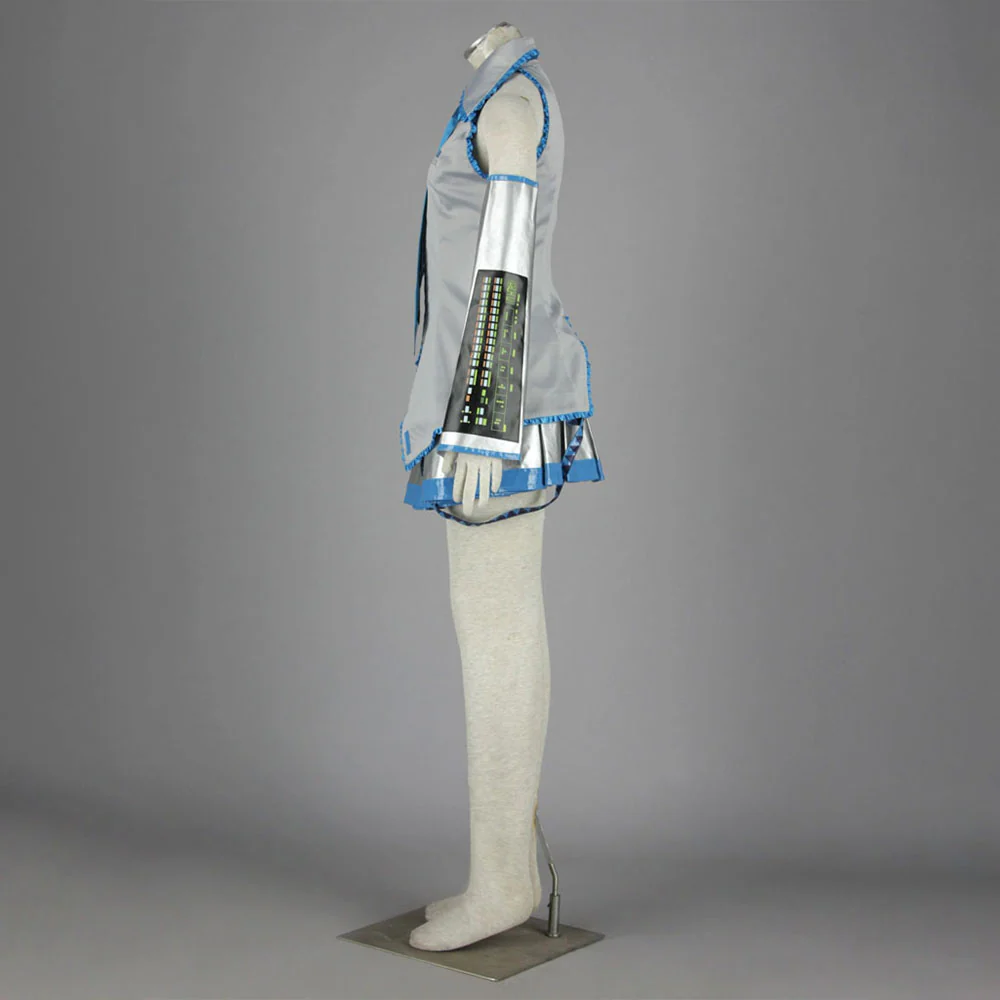 Women and Kids Vocaloid  Hatsune Miku Gray Cosplay Costume with Accessories - Image 5