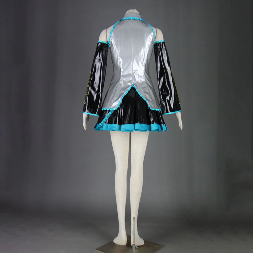 Women and Kids Vocaloid Hatsune Miku Silver Cosplay Costume with Accessories - Image 4