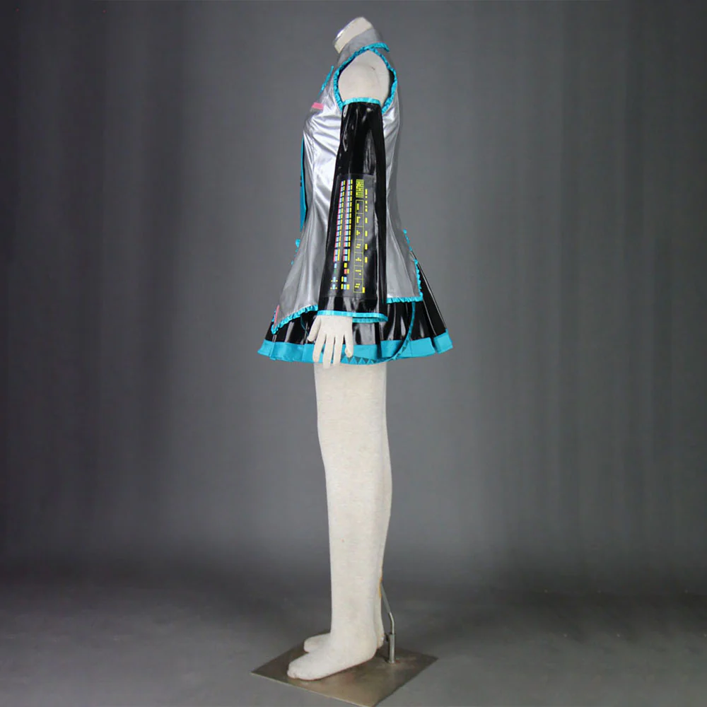 Women and Kids Vocaloid Hatsune Miku Silver Cosplay Costume with Accessories - Image 5
