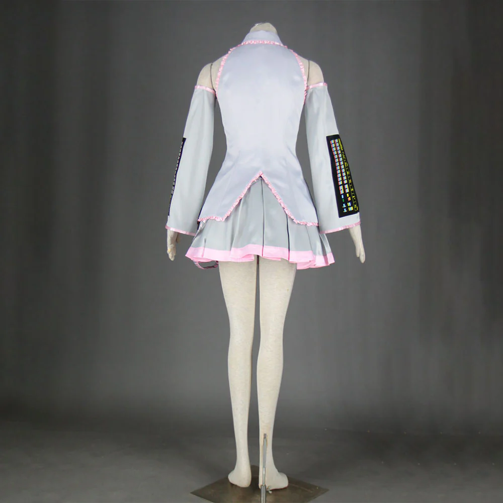 Women and Kids Vocaloid Sakura Hatsune Miku Silver Cosplay Costume with Accessories - Image 4