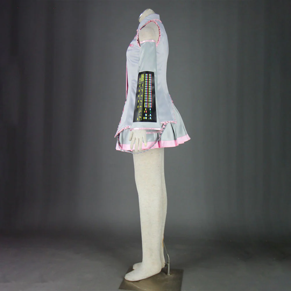 Women and Kids Vocaloid Sakura Hatsune Miku Silver Cosplay Costume with Accessories - Image 5